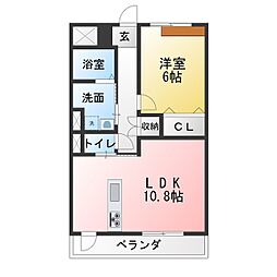 ディアコート7 1LDKの間取図画像