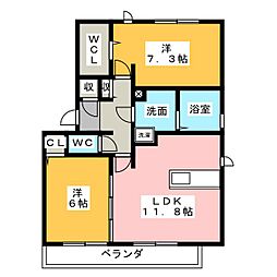 コンコルディアかみやしろN 2LDKの間取図画像