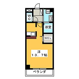 スリーディーガーデン本山 1Kの間取図画像