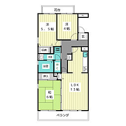 UR都市機構アーバンラフレ星ケ丘1号棟 3LDKの間取図画像