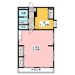メゾン・ド・やまと日和町 1LDKの間取図画像