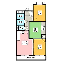 ブルッシュフィールド2 3LDKの間取図画像