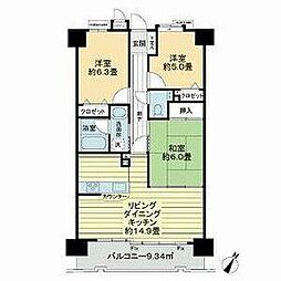 ライオンズマンション一社東 3LDKの間取図画像