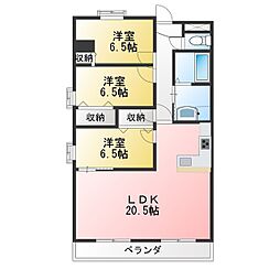 エリジアム 3LDKの間取図画像