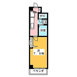 Nasic望が丘 1Kの間取図画像