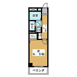 シャンボール石川 1Kの間取図画像