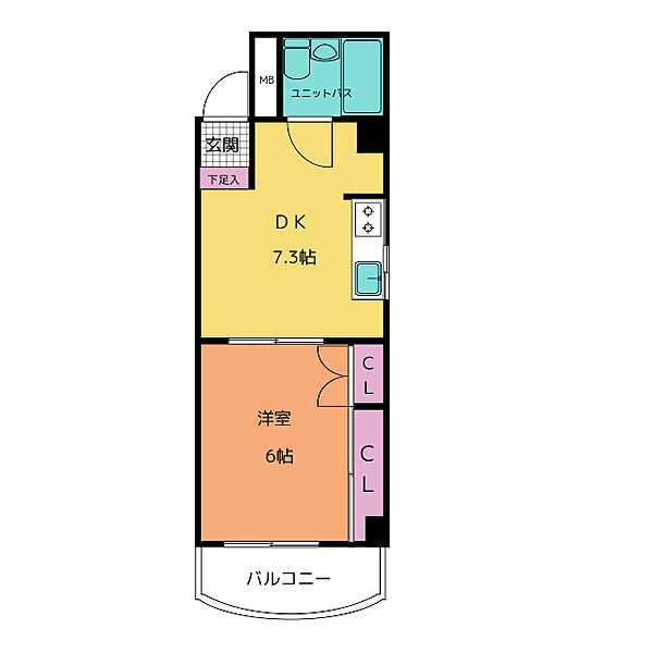 チサンマンション徳川町 401｜愛知県名古屋市東区東大曽根町(賃貸マンション1DK・4階・26.17㎡)の写真 その2