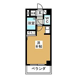 グランヴィア徳川 ワンルームの間取図画像