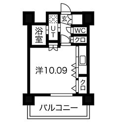 ｉｎｓｐｉｒａｔｉｏｎ 10階ワンルームの間取り
