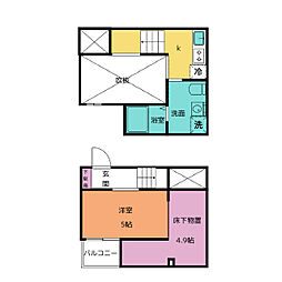 Ｑｉａｒａ 2階1Kの間取り