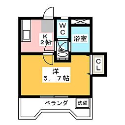 シティビル大曽根　−21− 3階1Kの間取り
