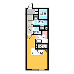 ＬＵＯＲＥ大曽根ＮＯＲＴＨ 2階1Kの間取り