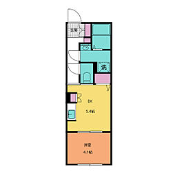 クレストタップ大曽根 1階1DKの間取り