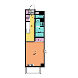 Ｙ’ｓ　ｃｏｕｒｔ 2階1Kの間取り
