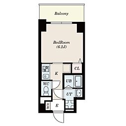 S-RESIDENCE上飯田West 7階1Kの間取り
