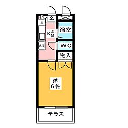 ＳＫ徳川 1階1Kの間取り