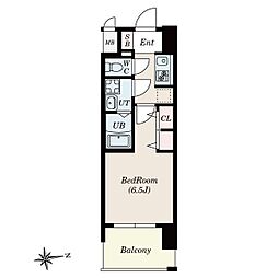 CREST TAPP 平安通 12階1Kの間取り