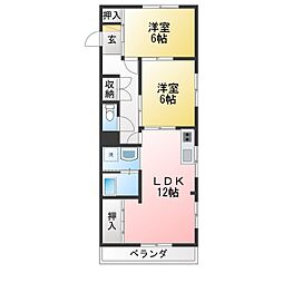 豊島ビル 2LDKの間取図画像