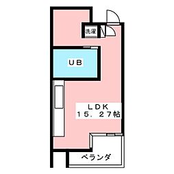 クレイタスパーク5 ワンルームの間取図画像