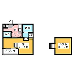 BLUEMARINE 1Kの間取図画像