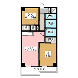 グランドール大幸2 2LDKの間取図画像