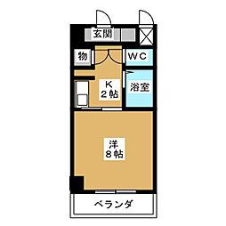 グランドハイネス御成 1Kの間取図画像