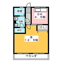 伊藤ビル徳川 1DKの間取図画像