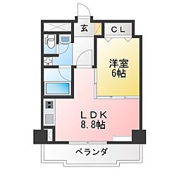 ハイム旭丘 1LDKの間取図画像