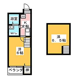 ヴィラ鳥羽見 1Kの間取図画像