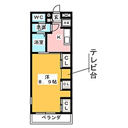 リブリlamilonga 1Kの間取図画像