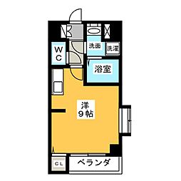 プレシャスコート ワンルームの間取図画像