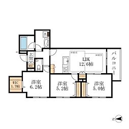 HEBEL MAISON 徳川園 3LDKの間取図画像