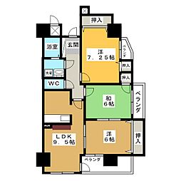 サムティイースト白壁 3LDKの間取図画像