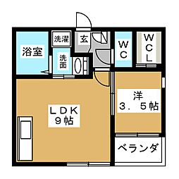 レガリストプレストンモリシタ 1LDKの間取図画像