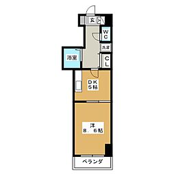 フレアノール 1DKの間取図画像