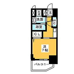 S-RESIDENCE平安通 1Kの間取図画像