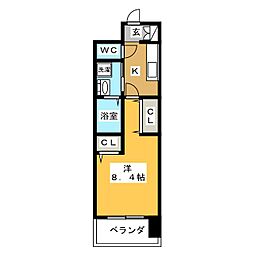 パルティール大曽根 1Kの間取図画像