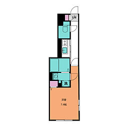 クレストタップ大曽根 1Kの間取図画像