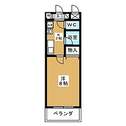 グレイス大曽根 1Kの間取図画像