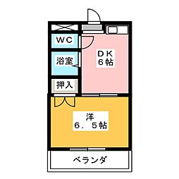 アネックス大幸 1DKの間取図画像