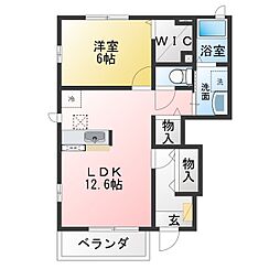 ヴィラサンシャイン 1LDKの間取図画像