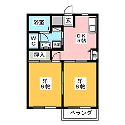 東洋ハイツ 2Kの間取図画像