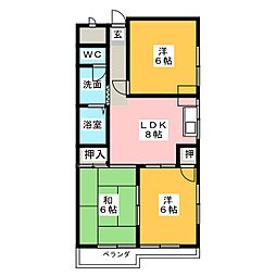 平安ビル 3LDKの間取図画像