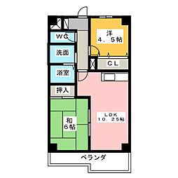 グランドール大幸2 2LDKの間取図画像