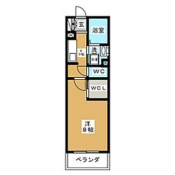 サウスヴィラ 1Kの間取図画像