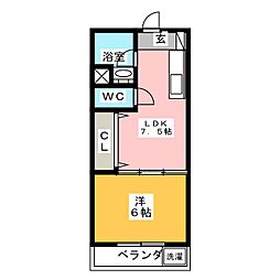 シャルムスワン 1LDKの間取図画像