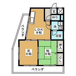 エステート2 2DKの間取図画像