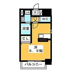 ザレジデンス志賀本通 1Kの間取図画像