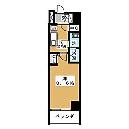 ELSTANZA徳川 1Kの間取図画像