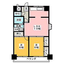 ミレニアム上飯田 2LDKの間取図画像
